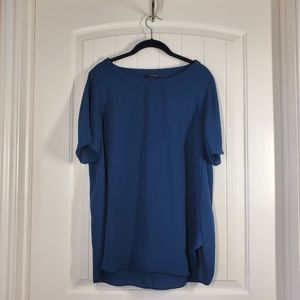 Banana Republic short sleeve blue sheer blouse size large